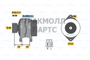 ГЕНЕРАТОР  14V 75A - 0986042891