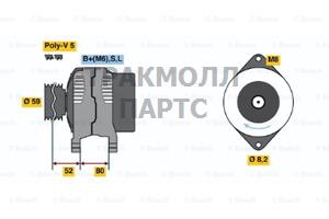 ГЕНЕРАТОР  14V 70A - 0986042961