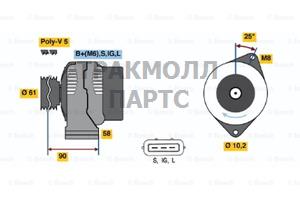 ГЕНЕРАТОР BOSCH - 0986043031