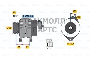 ГЕНЕРАТОР  14V 65A - 0986045561