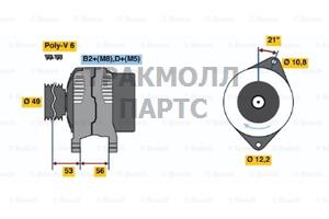 ГЕНЕРАТОР  14V 90A - 0986046090