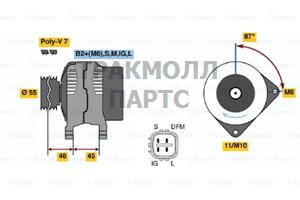 ГЕНЕРАТОР  14V 100A - 0986046120