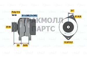 ГЕНЕРАТОР  14V 90A - 0986048030