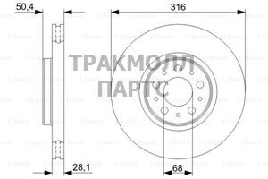 ДИСК ТОРМОЗНОЙ ПЕРЕДНИЙ - 0986479322