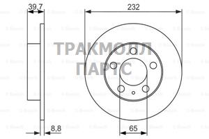 ТОРМОЗНОЙ ДИСК ЗАДНИЙ BOSCH - 0986479915