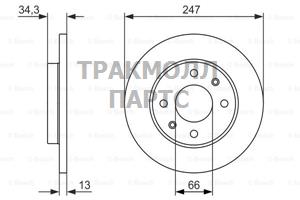 ТОРМОЗНОЙ ДИСК ПЕРЕДНИЙ BOSCH - 0986479921