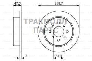 ТОРМОЗНОЙ ДИСК ЗАДНИЙ BOSCH - 0986479942