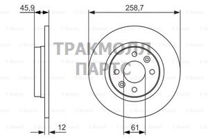 ТОРМОЗНОЙ ДИСК ПЕРЕДНИЙ BOSCH - 0986479953