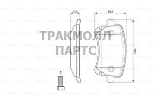 КОЛОДКИ ТОРМОЗНЫЕ BOSCH - 0986494119