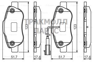 КОМПЛЕКТ ТОРМОЗНЫХ КОЛОДОК - 0986495097