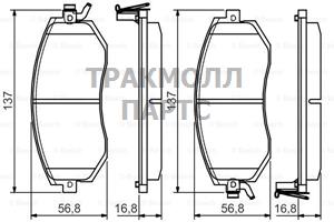 ДИСКОВЫЕ КОЛОДКИ ПЕРЕДНИЕ - 0986495125