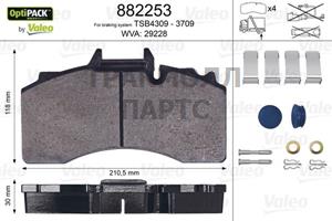 КОМПЛЕКТ ТОРМОЗНЫХ КОЛОДОК - 882253