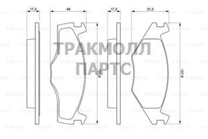 Комплект тормозных колодок дисковый тормоз - 0986461106