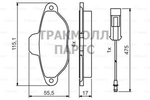 Колодки тормозные передние к-кт - 0986495475