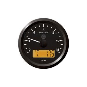 VDO OceanLine Tachometer 1.800 RPM Black 85mm - N02-012-141