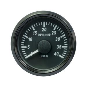 VDO SingleViu Tachometer 4.000 RPM Black 52mm - A2C3833030001