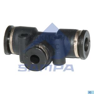 T Union Push in Connector Two Diameter - 093.051