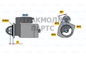 СТАРТЕР  12V 0.95KW - 0986011770