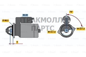 СТАРТЕР  12V 2 2KW BOSCH - 0986020521