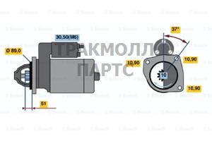 СТАРТЕР 24V  40 KW BOSCH - 0986021520