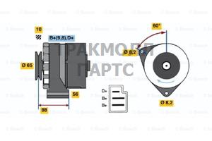 ГЕНЕРАТОР  14V 65A - 0986030580