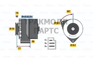 ГЕНЕРАТОР BOSCH - 0986031040