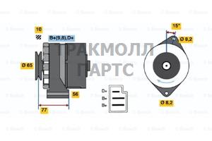 ГЕНЕРАТОР BOSCH - 0986031100