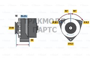 ГЕНЕРАТОР  14V 45A - 0986031540