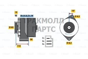 ГЕНЕРАТОР BOSCH - 0986033350