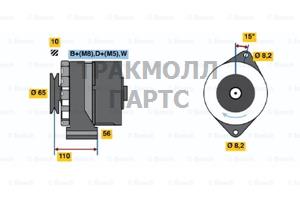 ГЕНЕРАТОР  14V 65A - 0986034560