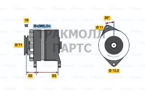 ГЕНЕРАТОР  14V 85A - 0986035020