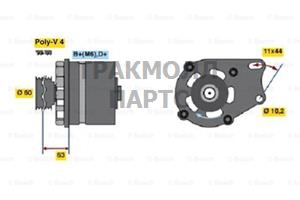ГЕНЕРАТОР  14V 65A - 0986038621