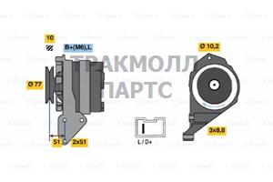 ГЕНЕРАТОР  14V 60A - 0986038841