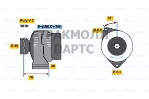 ГЕНЕРАТОР  14V 140A - 0986039200