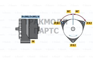 ГЕНЕРАТОР  14V 65A - 0986039800