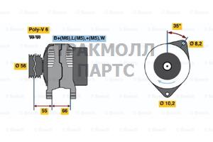 ГЕНЕРАТОР  14V 75A - 0986040001