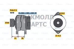 ГЕНЕРАТОР  14V 110A - 0986040161