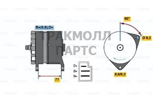 ГЕНЕРАТОР  14V 35A - 0986044601