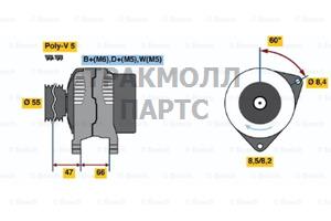 ГЕНЕРАТОР  14V 85A - 0986044741