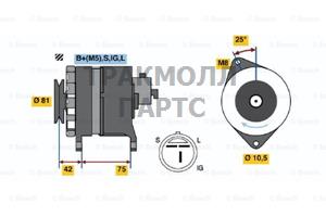 ALTERNATOR BOSCH - 0986044991