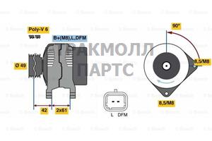 ГЕНЕРАТОР  14V 100A - 0986045110