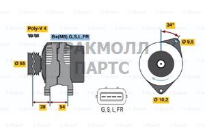 ГЕНЕРАТОР  14V 100A - 0986045591