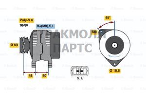 ГЕНЕРАТОР  14V 100A - 0986045621