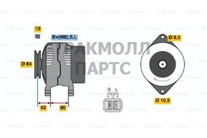 ГЕНЕРАТОР  14V 80A - 0986045691