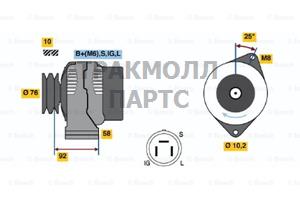 ГЕНЕРАТОР  14V 80A - 0986045921