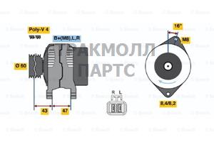 ГЕНЕРАТОР  14V 60A - 0986049201