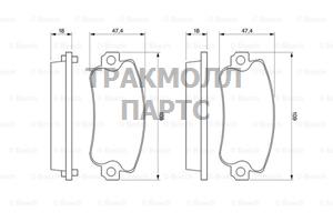 Комплект тормозных колодок дисковый тормоз - 0986467760
