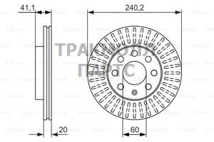 ТОРМОЗНОЙ ДИСК ПЕРЕДНИЙ BOSCH - 0986479960