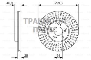 ТОРМОЗНОЙ ДИСК ПЕРЕДНИЙ BOSCH - 0986479965