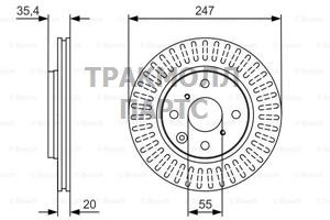 ТОРМОЗНОЙ ДИСК ПЕРЕДНИЙ BOSCH - 0986479968